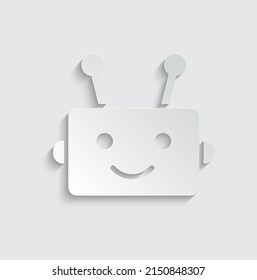 paper chatbot vector icon chat robot sign 