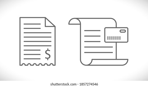 paper check or bill outline icon
