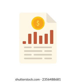 Paper check icon flat vector. Social media. Lead earning isolated