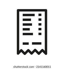 paper check icon in outline style on white background