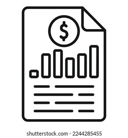 Paper check icon outline vector. Social media. Lead earning