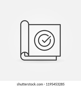 Paper with check mark linear icon. Vector document with checkmark concept sign in thin line style