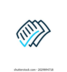 paper check mark logo vector icon illustration