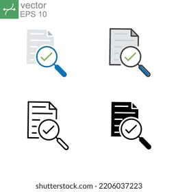 Paper And Check Mark In Loop For Project Management. Signed Approved Document . Project Complete. Technical Checklist And Project Brief. Check Icon.Vector Illustration Design On White Background EPS10