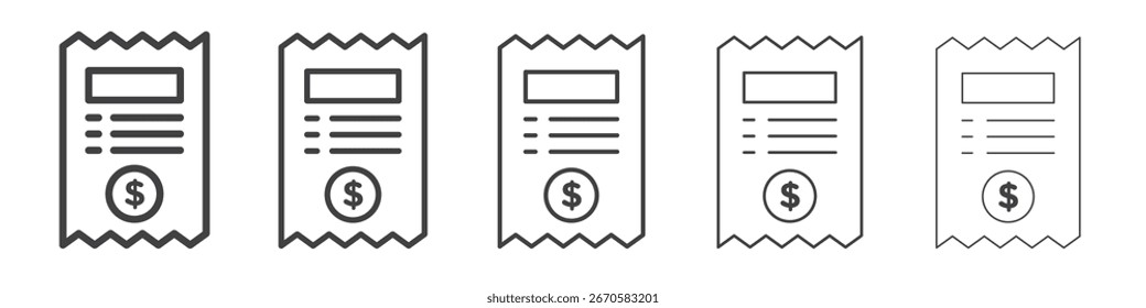 paper check receipt icon design, logo, app, UI. Vector illustration, EPS