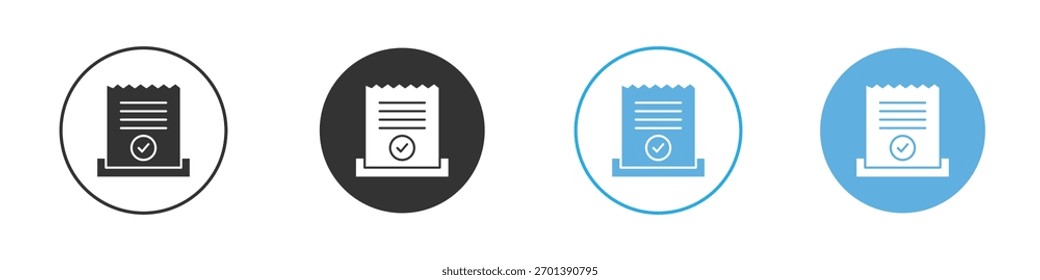 paper check receipt icon. Graphic icon design template