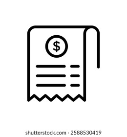 paper check receipt icon logo sign set vector outline