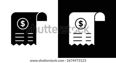 paper check receipt icon logo. simple graphic symbols