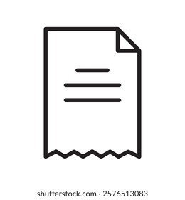 paper check receipt icon Outline vector for web ui