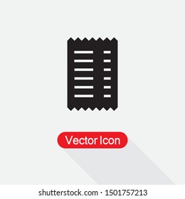 Paper Check Receipt Icon Vector Illustration On Light Gray Background Eps10