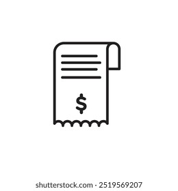 Paper check receiptline icon. vector illustration. EPS10