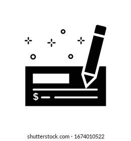 Paper Check Vector illustration. Shopping and E-commerce Glyph icon. 