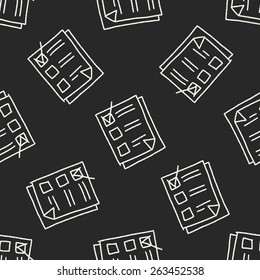 paper checking list doodle drawing seamless pattern background