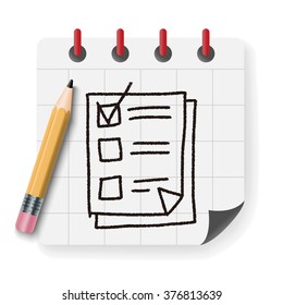 paper checking list doodle drawing