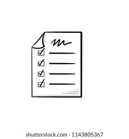 Paper Checklist Hand Drawn Outline Doodle Stock Vector (Royalty Free ...