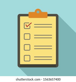 Paper checklist icon. Flat illustration of paper checklist vector icon for web design