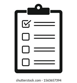 Paper checklist icon. Simple illustration of paper checklist vector icon for web design isolated on white background
