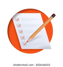 Paper Checklist Todo List Circular Icon Stock Vector (Royalty Free ...