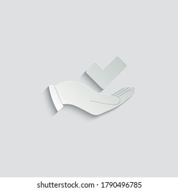 paper Checkmark icon. Check list button icon. hand holding Checkmark icon