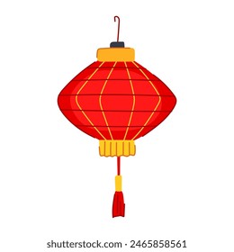 paper chinese lamp cartoon. japanese asian, gold hanging, happy asia paper chinese lamp sign. isolated symbol vector illustration