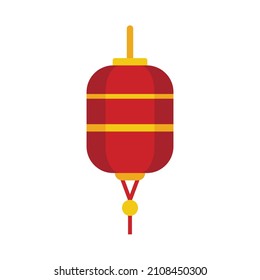 Paper chinese lantern icon. Flat illustration of paper chinese lantern vector icon isolated on white background