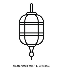 Paper chinese lantern icon. Outline paper chinese lantern vector icon for web design isolated on white background