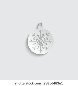 paper christmas ball icon vector happy new year