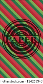 Paper christmas colors style badge.