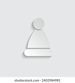 paper  christmas hat icon.  Vector  christmas  logo 
