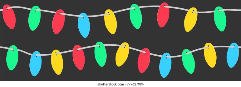 Paper Christmas lights. Birthday party banner
