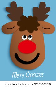 Paper Christmas reindeer head