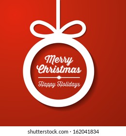 Paper Christmas Tree Background - Christmas background with green folding paper tree on red background.  EPS10 file.