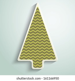 paper Christmas tree with geometric pattern