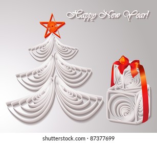  Paper Christmas tree with gifts