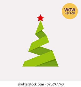 Paper Christmas Tree Icon