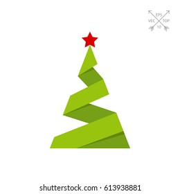 Paper Christmas Tree Icon