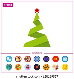 Paper Christmas Tree Icon