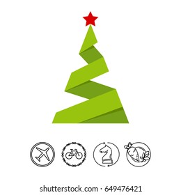 Paper Christmas Tree Icon