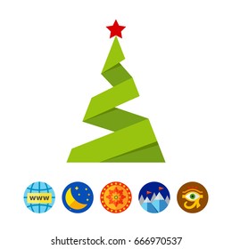 Paper Christmas Tree Icon