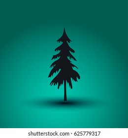 Paper Christmas tree on light background with sparkle