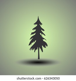 Paper Christmas tree on light background with sparkle