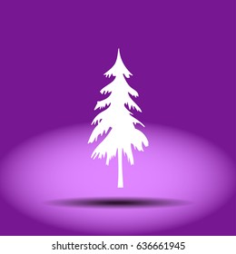 Paper Christmas tree on light background with sparkle