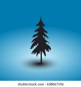 Paper Christmas tree on light background with sparkle