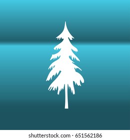 Paper Christmas tree on light background with sparkle