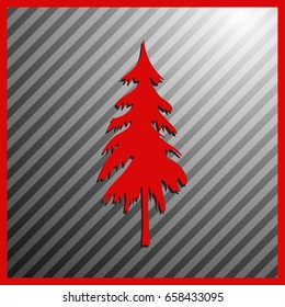 Paper Christmas tree on light background with sparkle