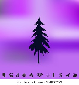Paper Christmas tree on light background with sparkle