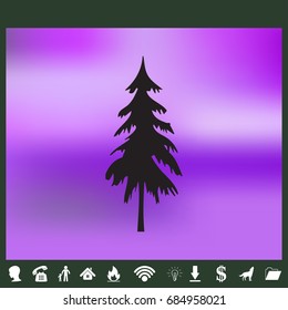 Paper Christmas tree on light background with sparkle