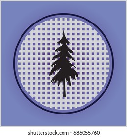 Paper Christmas tree on light background with sparkle