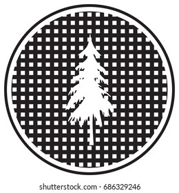 Paper Christmas tree on light background with sparkle