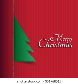 Paper Christmas tree on shadow background.Vector/Illustrator.